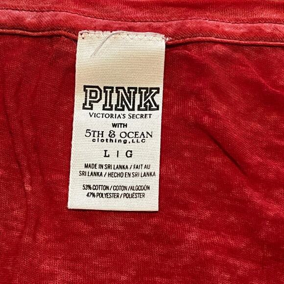 VS Pink Ohio State Buckeyes T-Shirt Sz LG Victorias Secret Athletics - Picture 3 of 3
